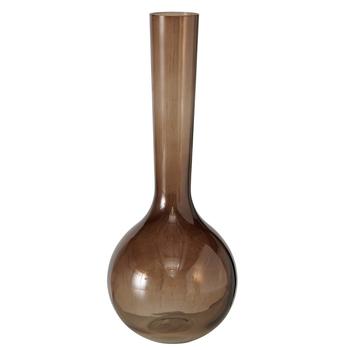 Visuel 1 du produit Vase en verre laqué marron Tubina - Ø 14,5 x H 35 cm