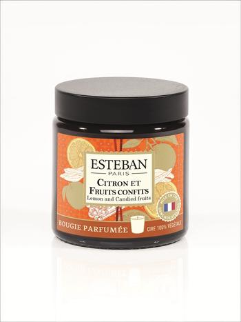 Visuel 1 du produit Bougie parfumée en cire végétale Citron et fruits confits Pommadier Estéban - 90 g