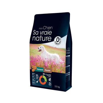 Visuel 1 du produit Croquette pour chien adulte au canard et au poulet Sa vraie nature - 2,5 kg