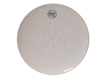 Visuel 1 du produit Assiette à dessert en grès motif flocon - Ø 20 cm