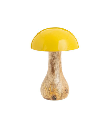 Visuel 1 du produit Champignon à poser tête emaillée coloris vert en bois de manguier - 12 x 8 x 8 cm