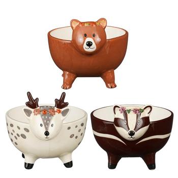 Visuel 1 du produit Coupe animal de la forêt en grès Winny - 12,5 x 14,5 x 11 cm
