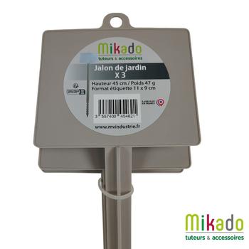 Visuel 1 du produit Lot de 3 jalons de jardin coloris marron en plastique - 11 x 6,5 x 46,5 cm