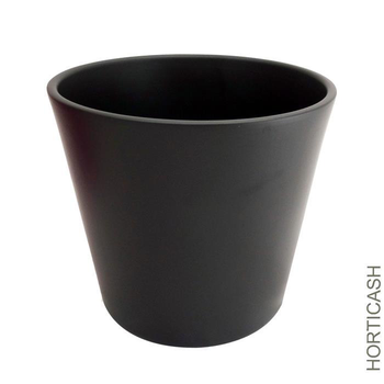 Visuel 1 du produit Cache-pot en céramique coloris anthracite - Ø 13 x H 10,5 cm