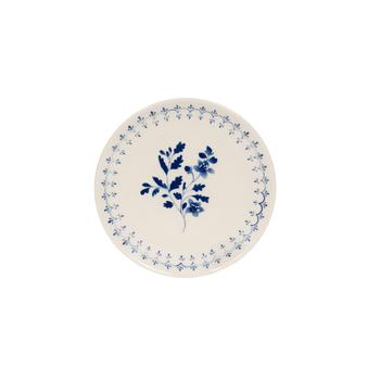 Visuel 1 du produit Assiette à dessert en grès blanc à motif bleu Appoline - Ø 21 cm