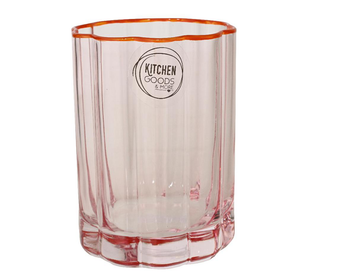 Visuel 1 du produit Gobelet en verre rose Fleur - Ø 7,9 x H 9,9 cm