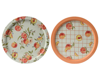 Visuel 1 du produit Plateau décoratif à motif de pêche orange - Ø 32 x H 1,5 cm
