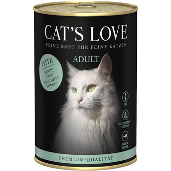 Visuel 1 du produit Pâtée pour chat à la dinde pur Cat's Love Adult – en boîte de 400 g