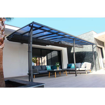 Visuel 1 du produit Pergola adossée polycarbonate, acier, aluminium COULEURS DU MONDE - modèle Stockholm - 3,5x6m