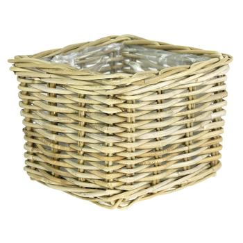 Visuel 1 du produit Pot carré en vannerie Buku carré naturel petit modèle - 26 x 26 x 20 cm