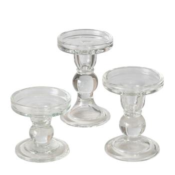 Visuel 1 du produit Bougeoir en verre transparent Matar grand modèle - Ø 8,6 x H 13,4 cm