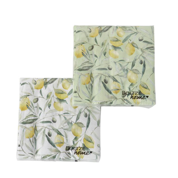 Visuel 1 du produit Serviettes en papier motif citron x 20  - 16,5 x 16,5 x 0,3 cm