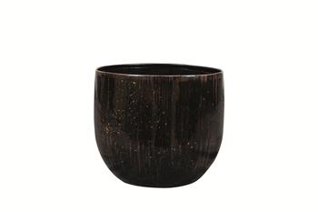 Visuel 1 du produit Cache-pot en métal époxy violet Skylar moyen modèle - Ø 17 x H 15 cm