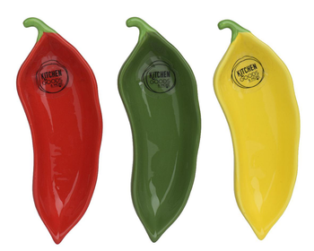 Visuel 1 du produit Assiette tapas en dolomite colorée forme poivron - 15,2 x 5 x 3 cm