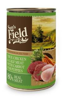 Visuel 1 du produit Boîte de pâtée pour chiot au poulet, veau et carottes Sam's Field - 400 g