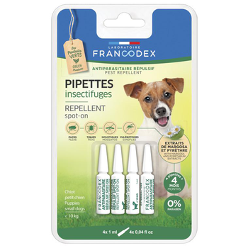 Visuel 1 du produit Pipettes antiparasitaires répulsives pour petit chien x4