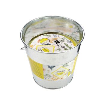 Visuel 1 du produit Bougie citronnelle seau galvanisé Estivade coloris gris en cire Denis & Fils - 480 g