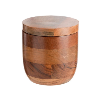 Visuel 1 du produit Pot à sel rotatif en bois de manguier naturel - Ø 10 x H 10 cm