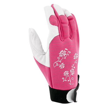 Visuel 1 du produit Gants Jardy cuir et élasthanne coloris Rose Taille 7