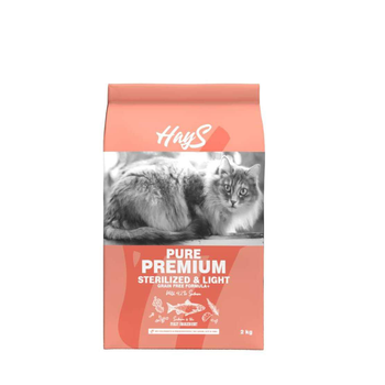 Visuel 1 du produit Croquette pour chat adulte stérilisé au saumon light Hays Pure Premium - 2 kg