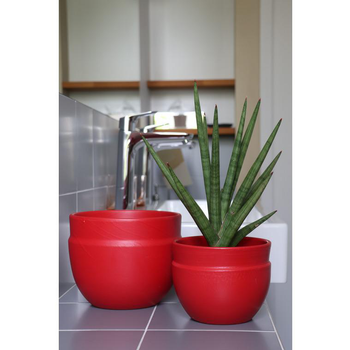 Visuel 1 du produit Pot coloris rouge en terre émaillée Austral - Ø 16 cm