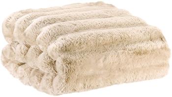 Visuel 1 du produit Plaid en fausse fourrure polyester beige Astrid - 180 x 140 cm