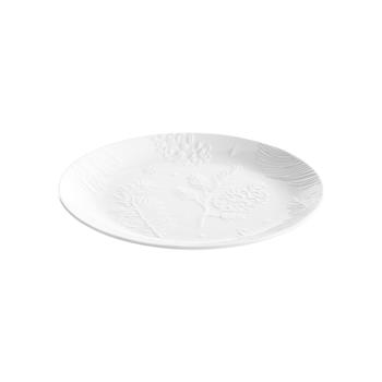 Visuel 1 du produit Assiette plate décor pomme de pin en porcelaine blanche - Ø 27,2 cm