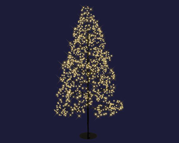 Visuel 1 du produit Arbre lumineux noir à 600 micro-LED blanc chaud + 150 flash intérieur/extérieur - 120 cm
