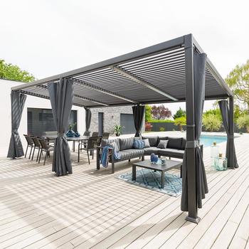 Visuel 1 du produit Rideaux pour Tonnelle Avila Ardoise Hespéride - 7,2 x 3 m