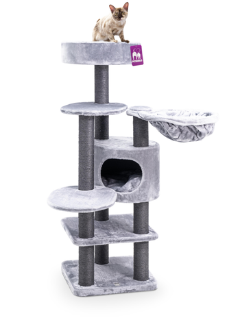 Visuel 1 du produit Arbre à chat coloris gris Petrebels Jane 138 - 50 x 50 x 138 cm