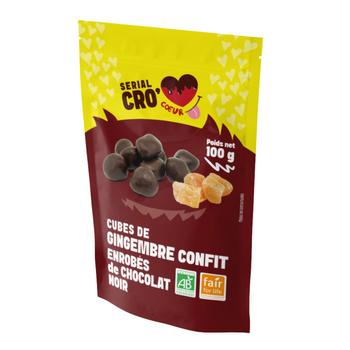 Visuel 1 du produit Gingembre cube chocolat noir Serial Crocoeur - 100 g