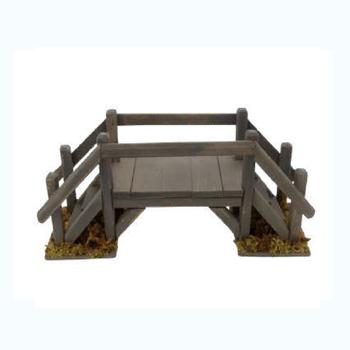 Visuel 1 du produit Set de 2 ponts pour village de Noël coloris gris en bois - 15 x 5 x 6 cm
