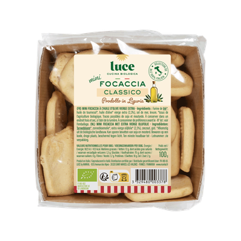 Visuel 1 du produit Mini focaccia origan & olives noires bio Luce - 100 g