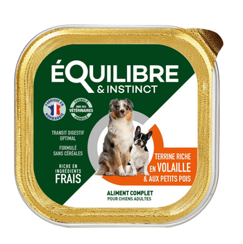 Visuel 1 du produit Pâtée pour chien volaille pois en barquette de 300 g