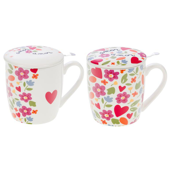 Visuel 1 du produit Coffret mug avec filtre en céramique multicolore Amor - 12 x 8,5 x 9,9 cm