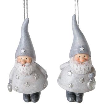 Visuel 1 du produit Pendentif de Noël Père Noël en résine gris Danny - 3,5 x 2,6 x 6,5 cm