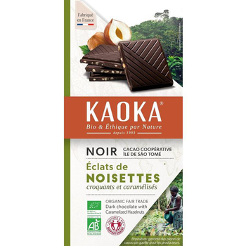 Visuel 1 du produit Tablette de Chocolat noir aux éclats de noisettes caramélisées - 100 gr