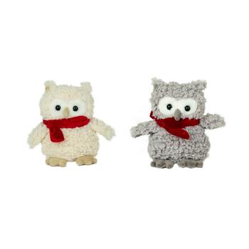 Visuel 1 du produit Peluche de Noël chouette avec écharpe rouge coloris multicolore Kalidou - H 15 cm