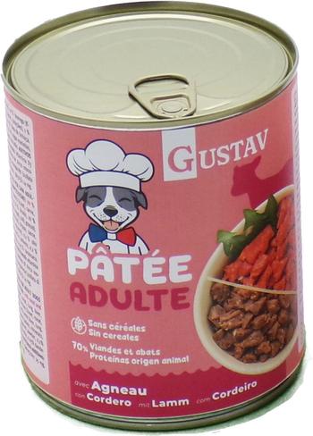 Visuel 1 du produit Pâtée pour chien adulte à l’agneau sans céréales complète Bubimex Gustav - 800 g