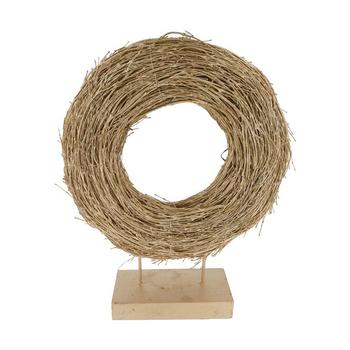 Visuel 1 du produit Couronne en rotin champagne sur pied - 44 x 13 x 54 cm