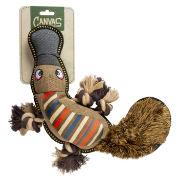 Visuel 1 du produit Jouet pour chien coloris marron peluche ornithorynque Duvoplus Canvas - 34 x 21 x 6 cm