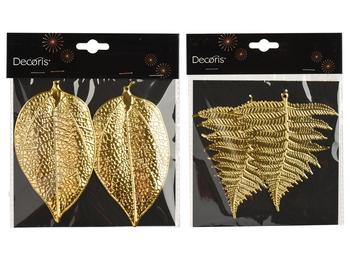 Visuel 1 du produit Ensemble de 2 feuilles à suspendre en métal doré - 8 x 14 cm