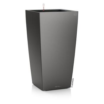 Visuel 1 du produit Pot à réserve d’eau coloris anthracite métallisé Lechuza Cubico Premium 40 kit complet - Ø 40 x H 75 cm