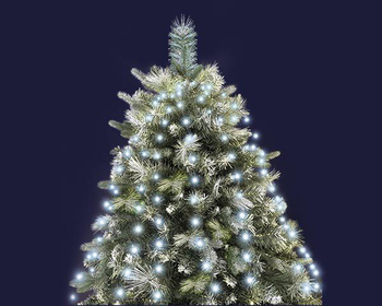 Visuel 1 du produit Robe de sapin lumineuse à 432 micro-LED blanc froid sur câble noir intérieur/extérieur - 1,80 m