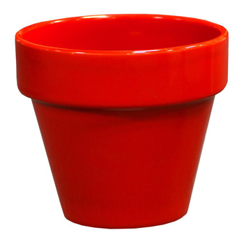 Visuel 1 du produit Pot horticole en terre cuite émaillée Rouge – D14 x H12