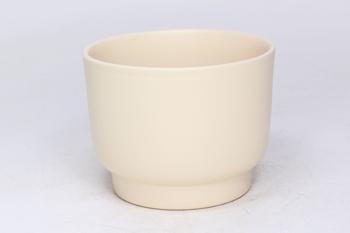 Visuel 1 du produit Cache-pot en céramique coloris crème mat Calm - Ø 17,5/16,5 x H 15 cm