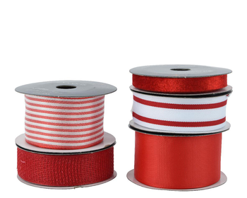 Visuel 1 du produit Ruban décoratif en polyester rouge - 300 cm