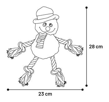 Visuel 1 du produit Jouet de Noël pour chien coloris multicolore bonhomme de neige avec corde Flamingo - 23 x 8,5 x 28 cm