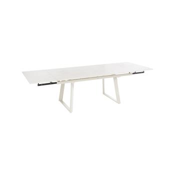 Visuel 1 du produit Table Malo avec 2 allonges et rails coloris beige en plastique - 180/230/280 x 100 cm