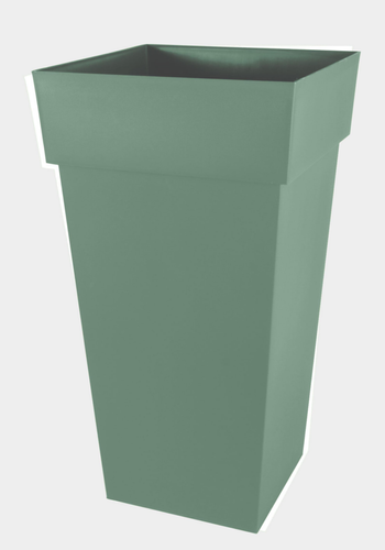 Visuel 1 du produit Pot haut carré en polypropylène vert laurier Eda Toscane 98 L - 43,3 x 43,3 x 80,5 cm